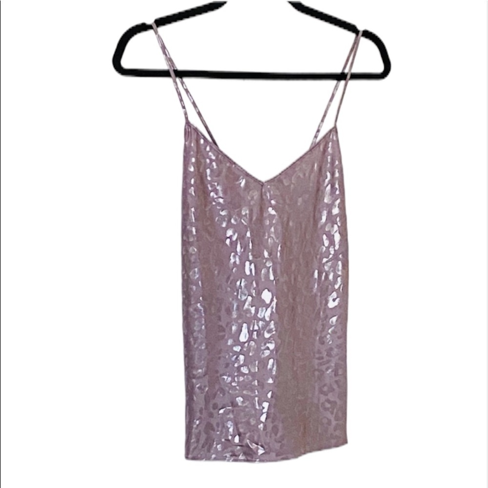 🔥Rare🔥 NWT Victoria’s Secret: Ex Small Shimmer Leopard Print Purple Satin Tank
